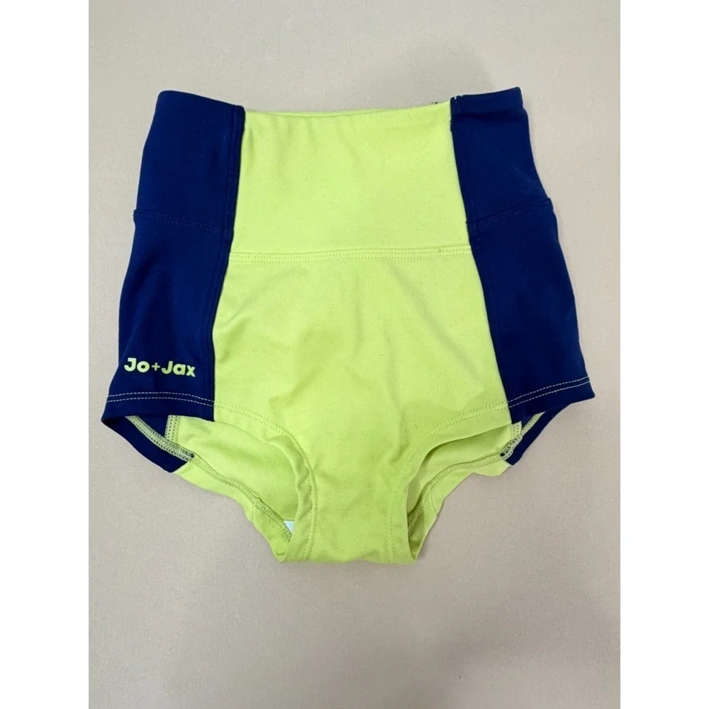 Jo+Jax Model Shorts Youth Small Yellow‎ Blue High Waisted Dance Briefs Like New